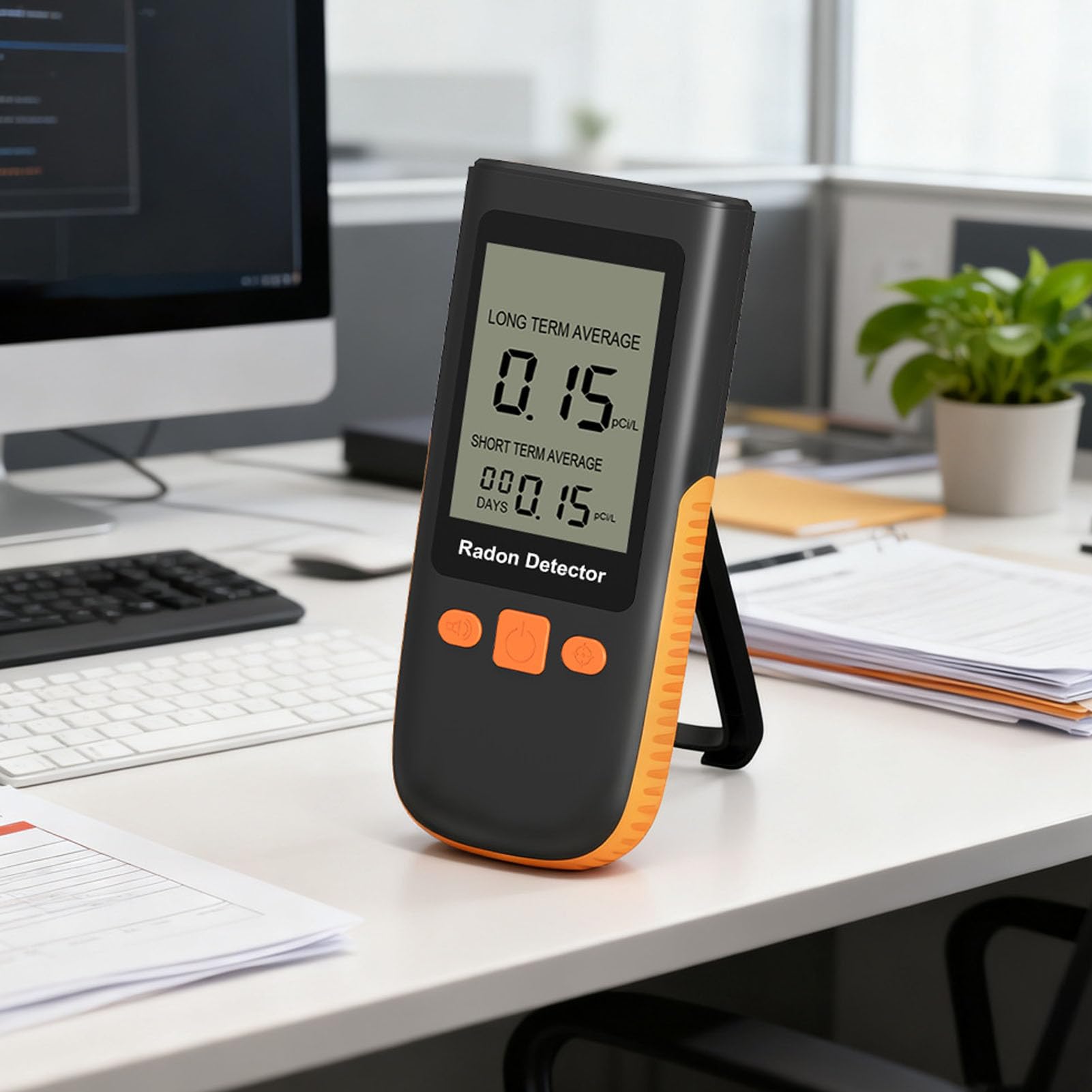 Rilevatore di Radon, Schermo a Colori TFT 0-270pCi/L con Alimentazione a Batteria, Monitor di Radon Portatile per Casa, Ufficio, Scuola, Hotel, Seminterrato (Batteria Non inclusa)