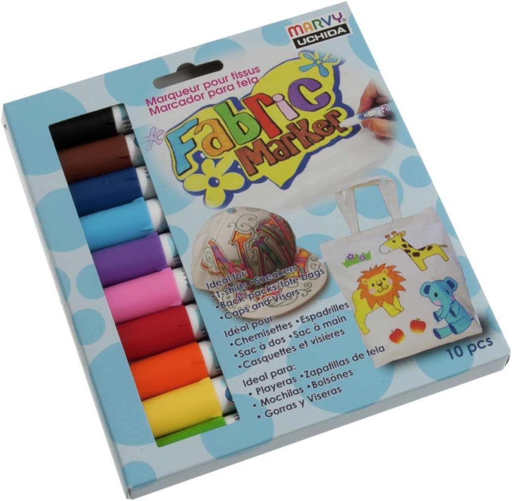 Panduro Bright Multi-Colour Fabric Pens Pack of 10