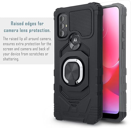 Miniatura 3 de Funda para Moto G Pure, Motorola Moto G Power 2022 con protector de pantalla, soporte de anillo de grado militar, soporte para automóvil de 16 pies