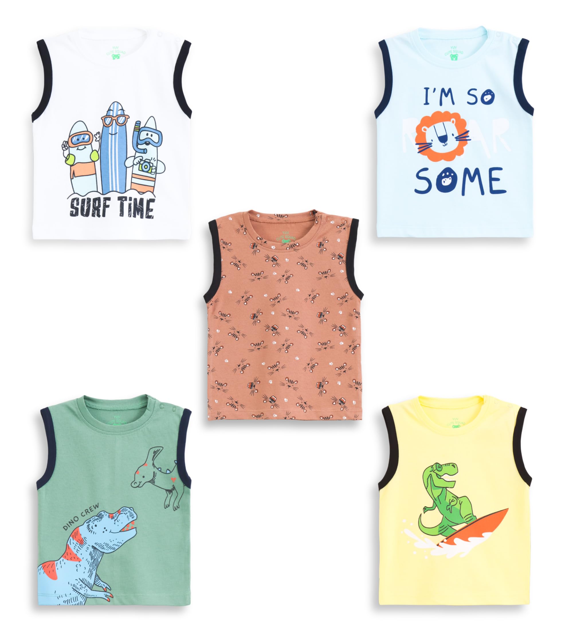 yuv Baby Boy's & Baby Girl's T-Shirt (Set of 5)-picture-28