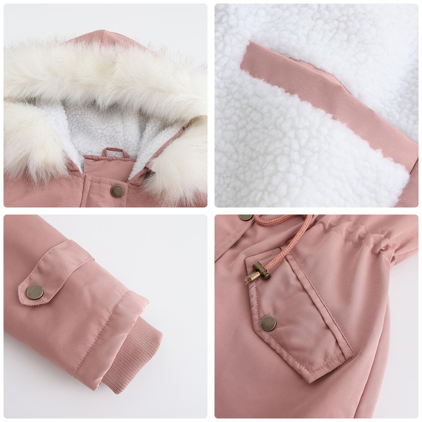 Saymany Damen Winterparka Wintermantel Warme Winter Jacke Lange Mäntel Einfarbig Winterjacke mit Kapuze Windbreaker Gefüttert Teddyfell Dicker Fleecejacke Mode Outdoorjacke Slim fit Winterparka