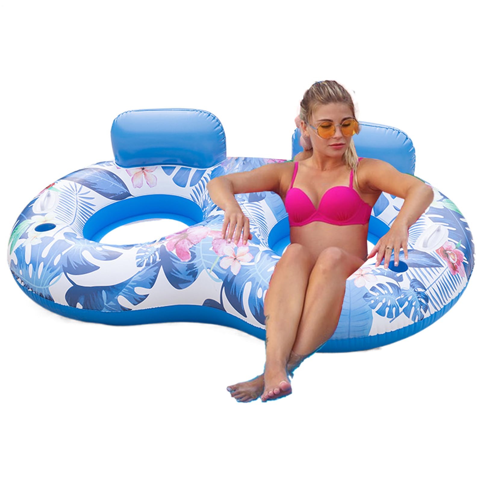 Adult Inflatable Pool Lounger with Head & Foot Rest | Premium Floating Raft for Swimming Pools | Heavy-Duty PVC Floatie Recliner Chair