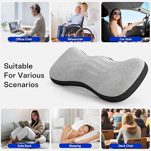 Miniatura 6 de Almohada de apoyo lumbar para cama, almohada de espalda baja para dormir, almohadas de espuma viscoelástica para aliviar el dolor de cintura,
