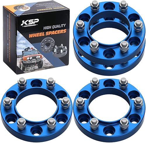 KSP 6X5.5 - Espaciadores de rueda concentrados azules de 1 pulgada M12x1.5 rosca de 4.173 pulgadas, adaptadores de rueda de cubo para Tacoma 4WD,