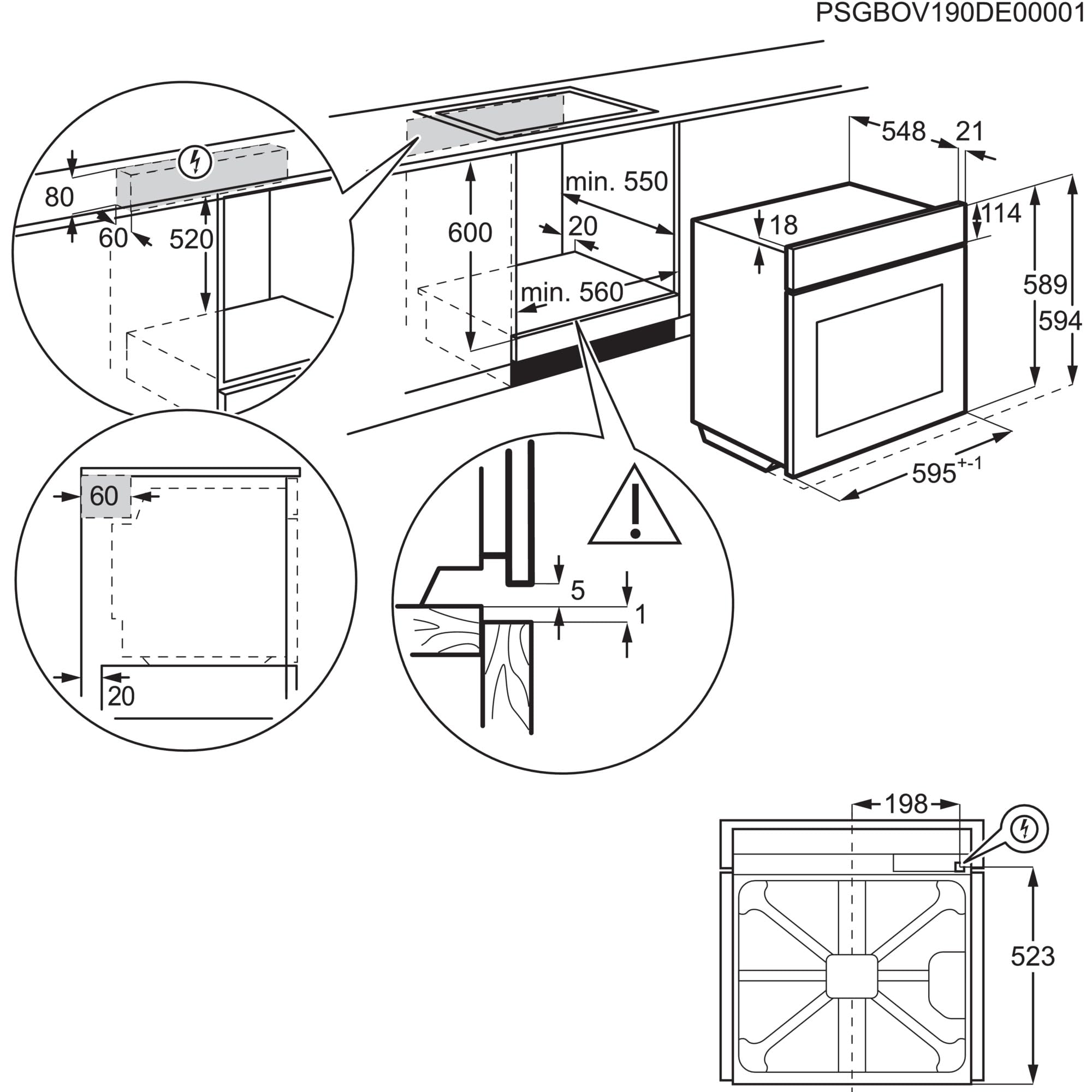 Electrolux EOC6P77X Horno Multifunción a vapor con Limpieza Pirolítica, 11 funciones, 45 programas automáticos, Cocción Uniforme multinivel, Sonda Térmica, Calentamiento Rápido, Display LED, Inox, A+