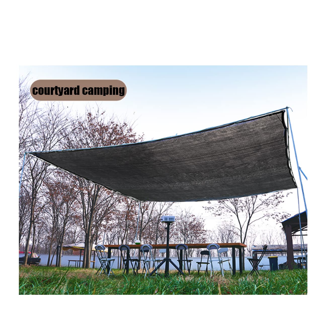 Toldo Parasol Camping Sombra Solar Malla Sombreadora Sun Net Toldo Vela de Sombra Negra Solar Sombra Paño Malla de Ocultación para Malla sombreadora en Jardín (6x8m(19.69x26.25ft))