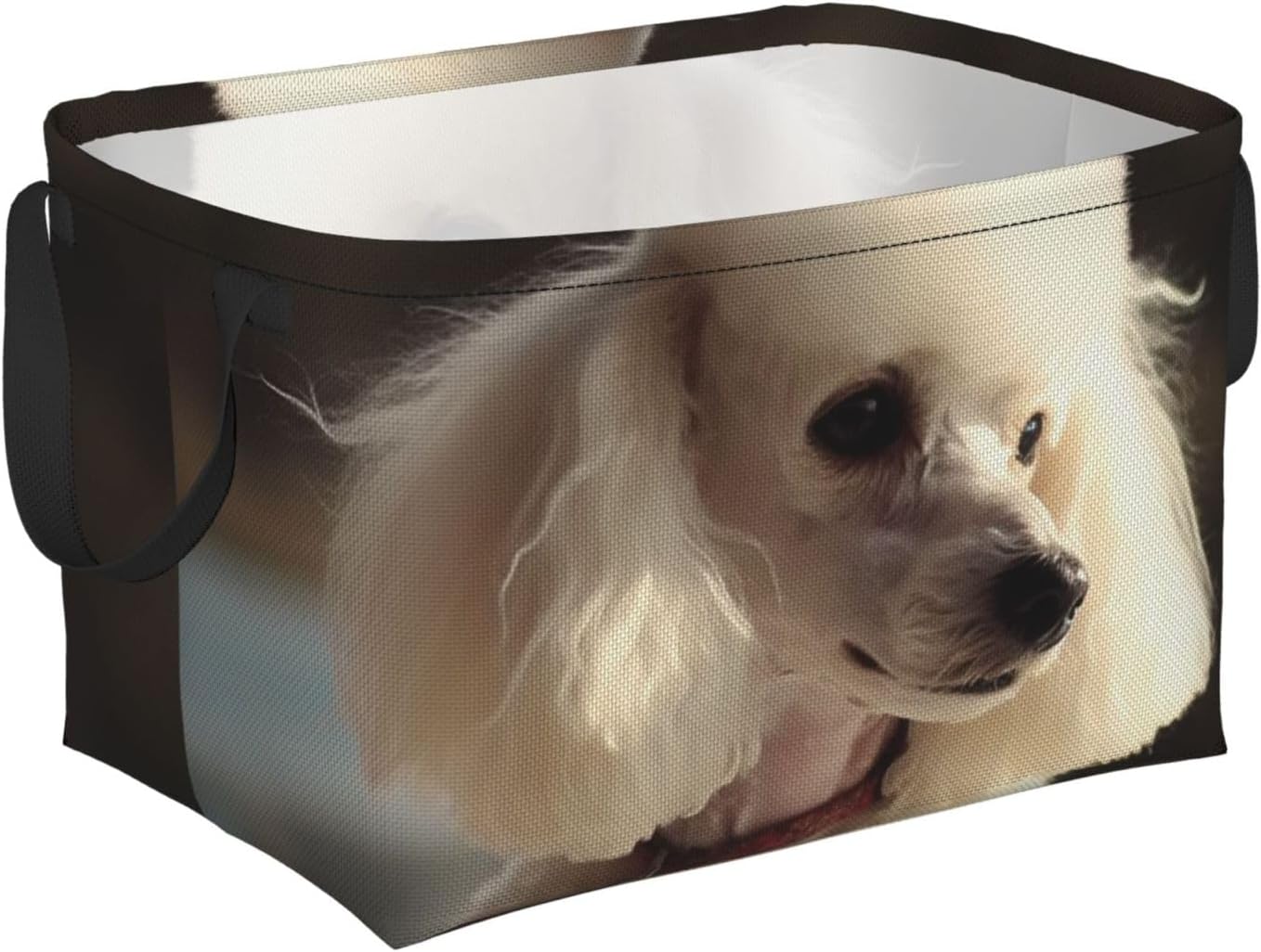 Collapsible Storage Basket for Shelves, Decorative Closet Bin with Handles
