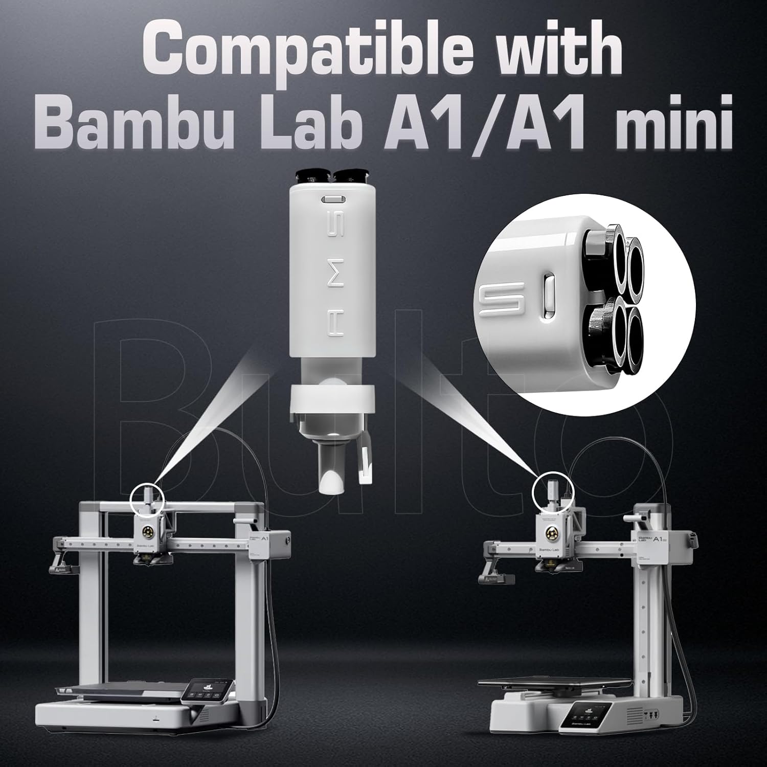 2 Packs A1/A1Mini AMS Lite Filament Hub Five Way Components 4-in-1 PTFE Adapter Compatible with Bambu Lab A1/A1 Mini 3D Printers,Automatic Multi-Color Filament Switching,Low-Friction Extrusion