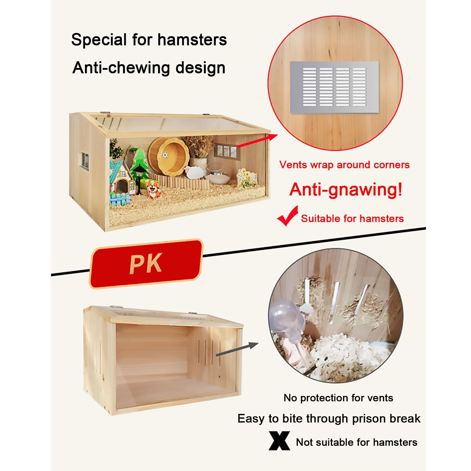小動物木製ケージ 80x40x40CM 小動物木製ケージ 80x40x40CM 小動物木製ケージ 80x40x40CM