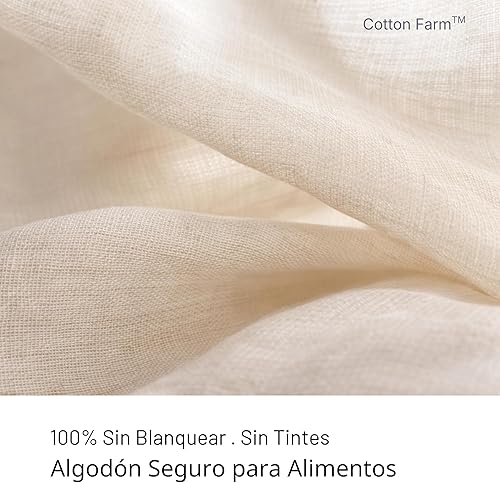 Miniatura 5 de Cotton Farm - Paños de queso precortados, 18 x 18 pulgadas, grado 100, bordes sobrehilados, listos para usar, gasa de muselina para colar y cocinar