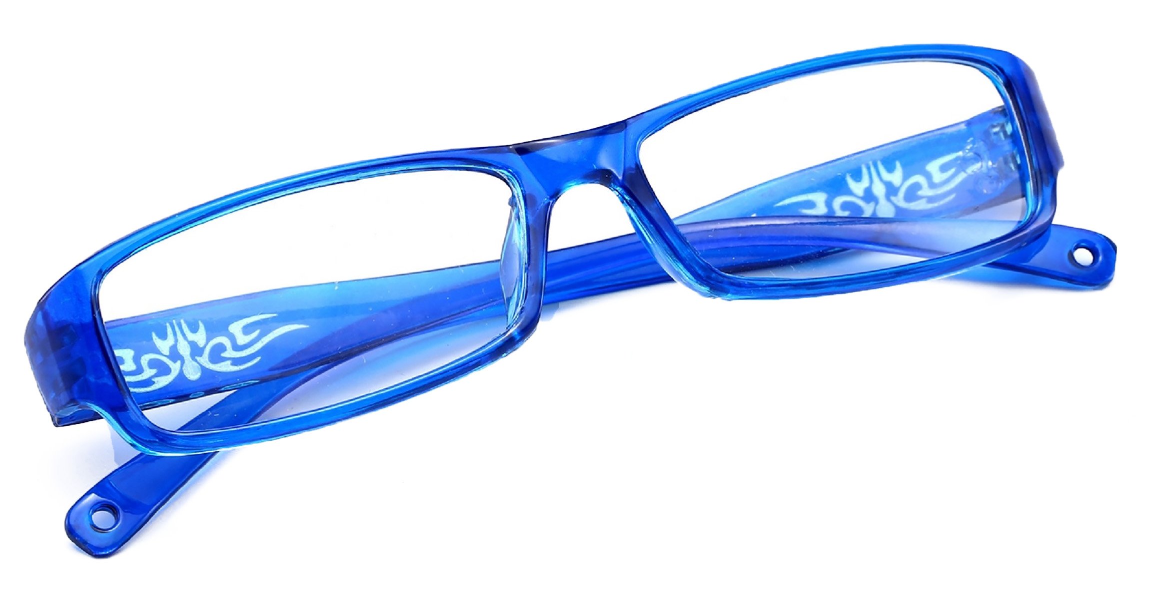 4sold Slim Reading Mosaic Glasses +0.50 +0.75 1.00 +1.5 +2.00 +2.5 +3.5 +4.00 brand (Blue, 3.00)