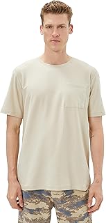 KOTON mens Basic Pocket Detail Crew Neck Short Sleeve Tshirt