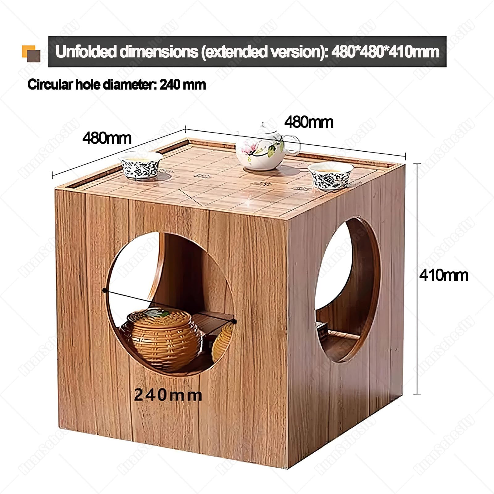 Tavolo da Scacchi Doppio Uso,Tavolino da Salotto Compatto in Legno,Scacchiera 2 in 1 per Scacchi E Go,Mobile Versatile per Uso Quotidiano E Serate di Gioco Standard