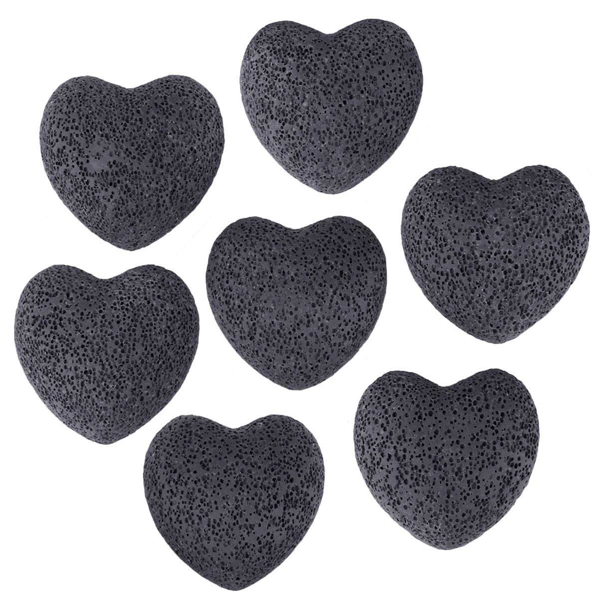 Nupuyai 10pcs Heart Palm Worry Stone for Chakra Reiki Healing Anxiety Pocket Love Stone for Home Office Decoration 25mm Black - Image 4