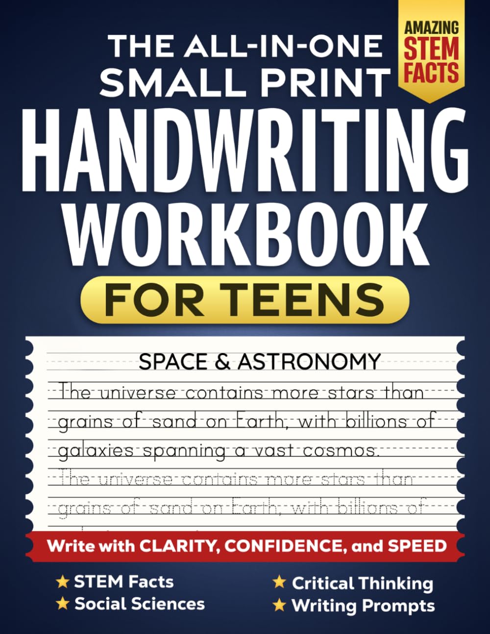 The All-In-One Small Print Handwriting Workbook For Teens: Write With Clarity, Confidence and Speed      Paperback – March 29, 2026