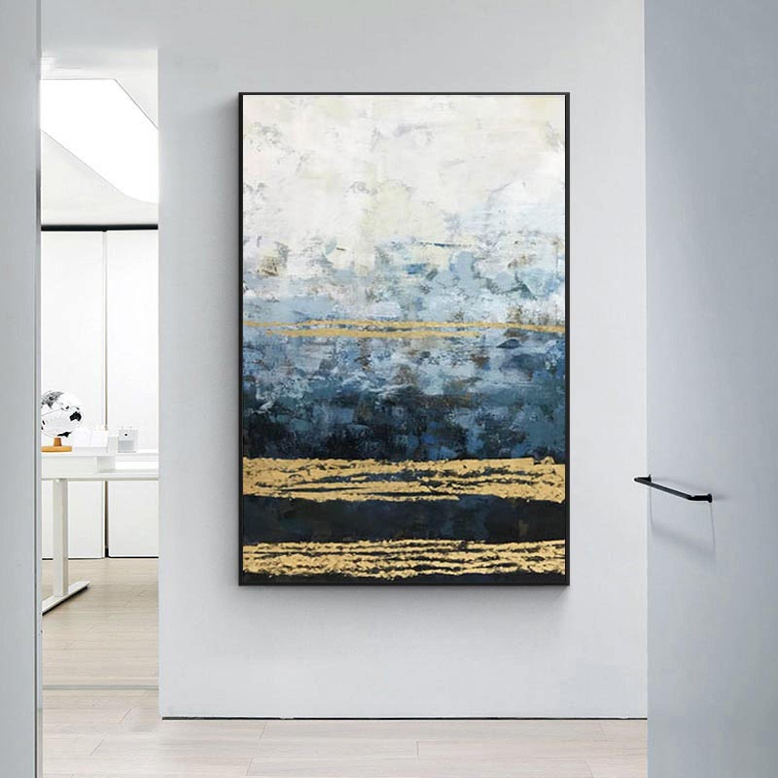 Amazon.co.jp: 抽象油絵金箔絵アート絵画モダンキャンバス壁アート