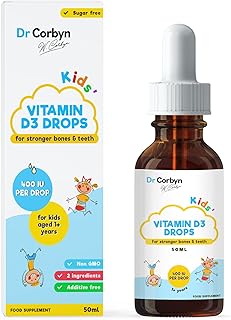 Sponsored Ad – Kids' Vitamin D3 Drops - 50ml | 400 IU / 10ug per Drop | Daily Vitamin D Supplement for Children Aged 1+ Ye...