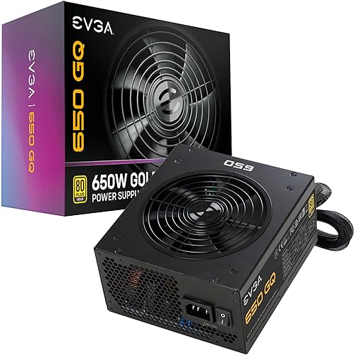EVGA 210-GQ-0650-V1 650 GQ, 80+ GOLD 650W, Semi Modular, EVGA ECO Mode, 5 Year Warranty, Power Supply, Black