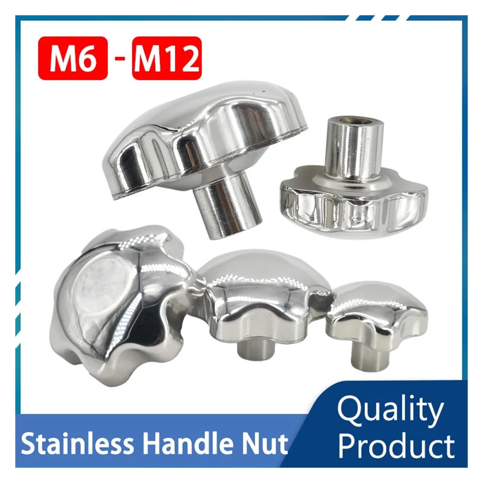 QUARKZMAN M8 x 50 mm gekartelde spanknoppen metrische buitendraad handvat type duimschroef 30 mm ronde kunststof kop met schroefdraad handschroef draaiknop zwart 4 stuks