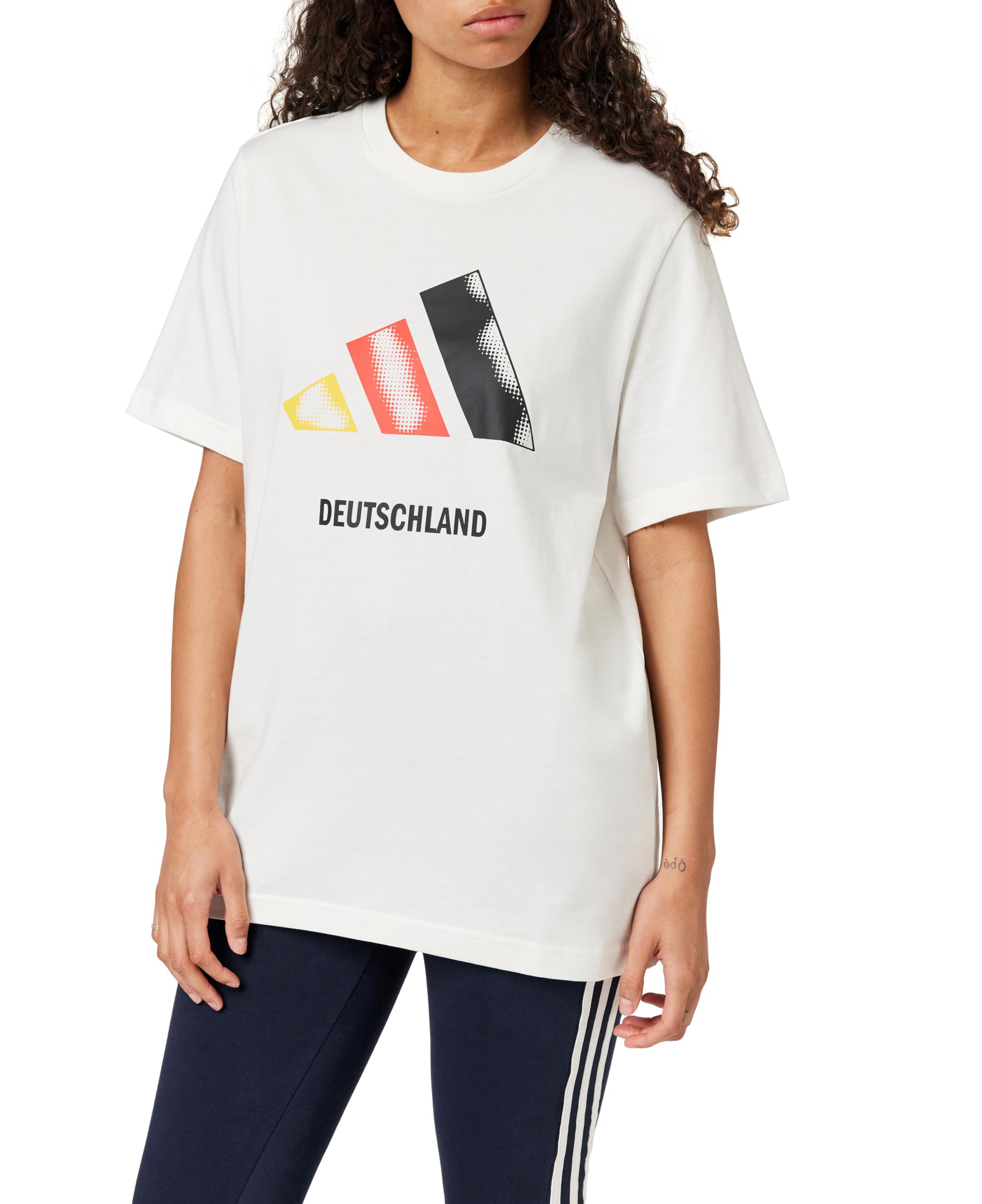 adidas Unisex Germany 3BAR Logo Graphic T-Shirt, White, XS