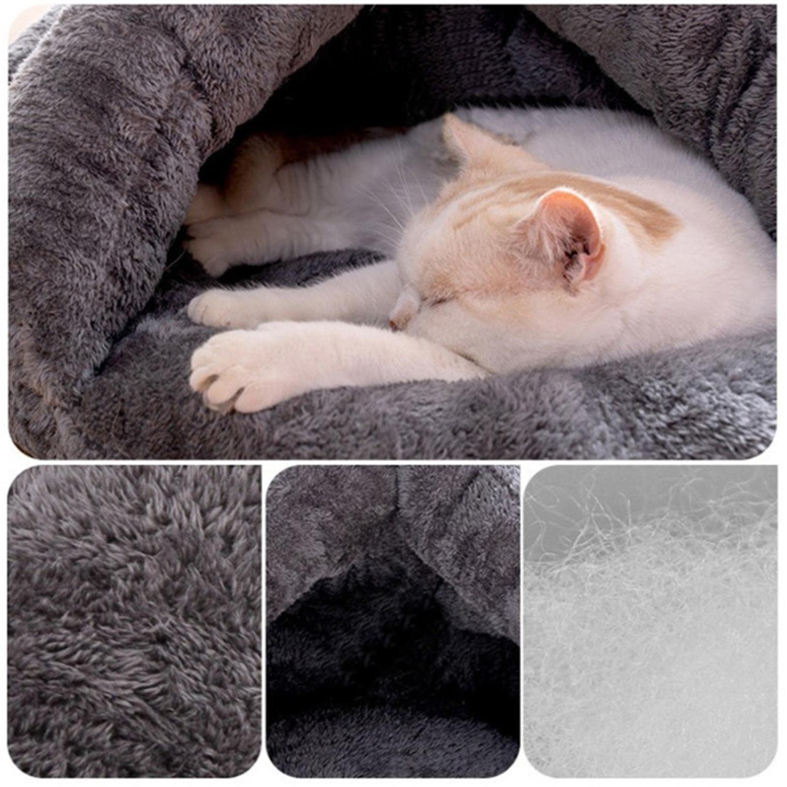 Liakyunf Overdekt kattenbed, met handvat, winter, warm Liakyunf Overdekt kattenbed, met handvat, winter, warm