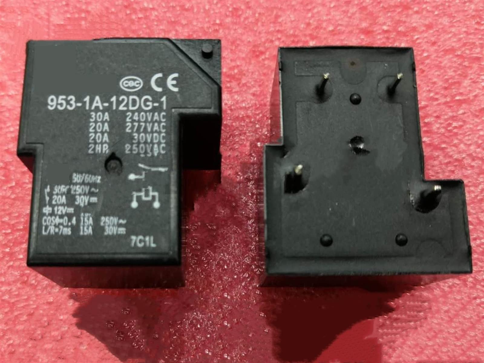 AERBNYEQP 10PCS Relay 953-1A-12DG-2 12VDC 953-1A-24DG-2 24VDC 953 1A 12DG 2 12V 24V 220VAC 5PIN 30A