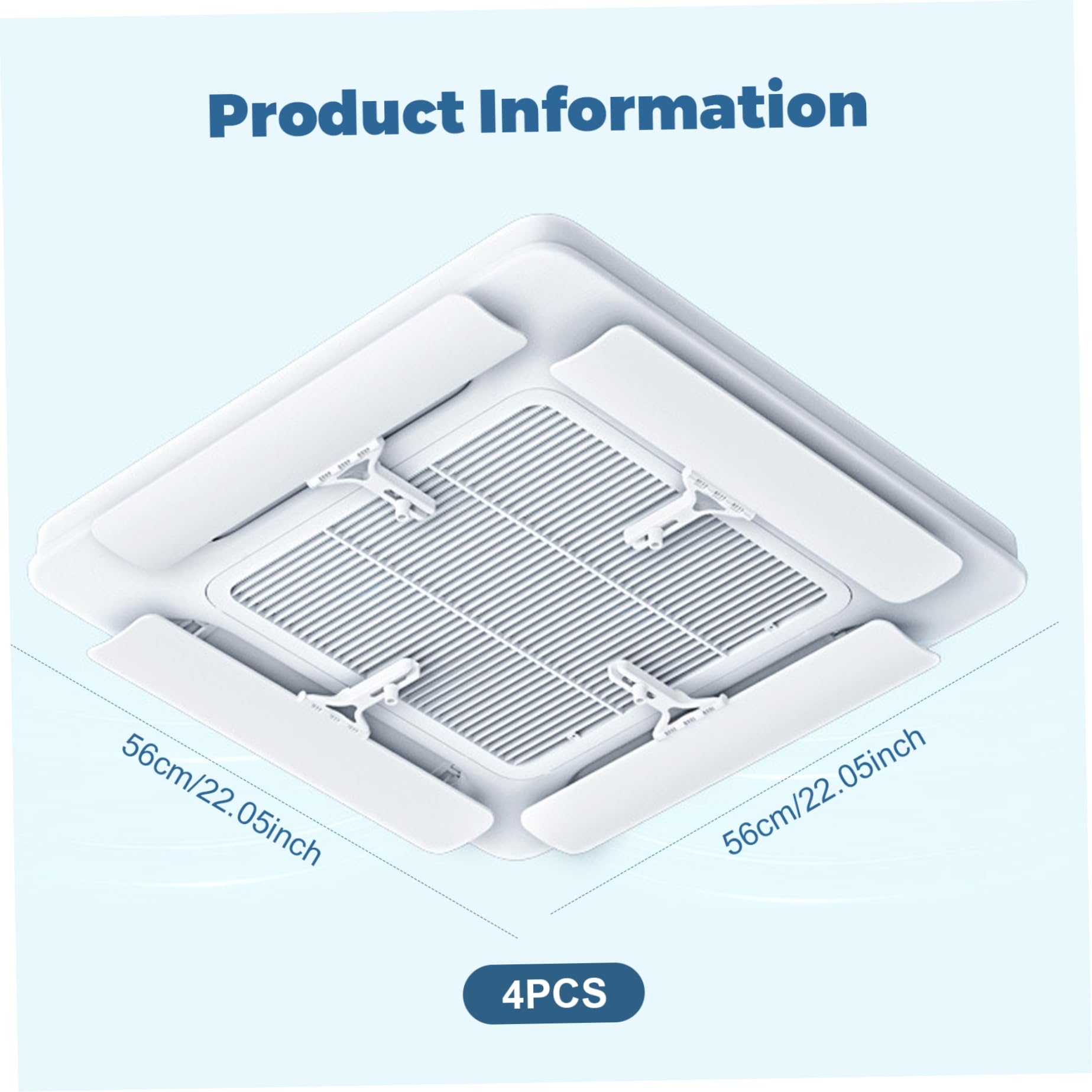 Deflector de ventilación de Aire de 4 Piezas, Deflector de ventilación de CA ABS Ajustable con Gancho, anticondensación y anticaída para el hogar, la Oficina y la Tienda