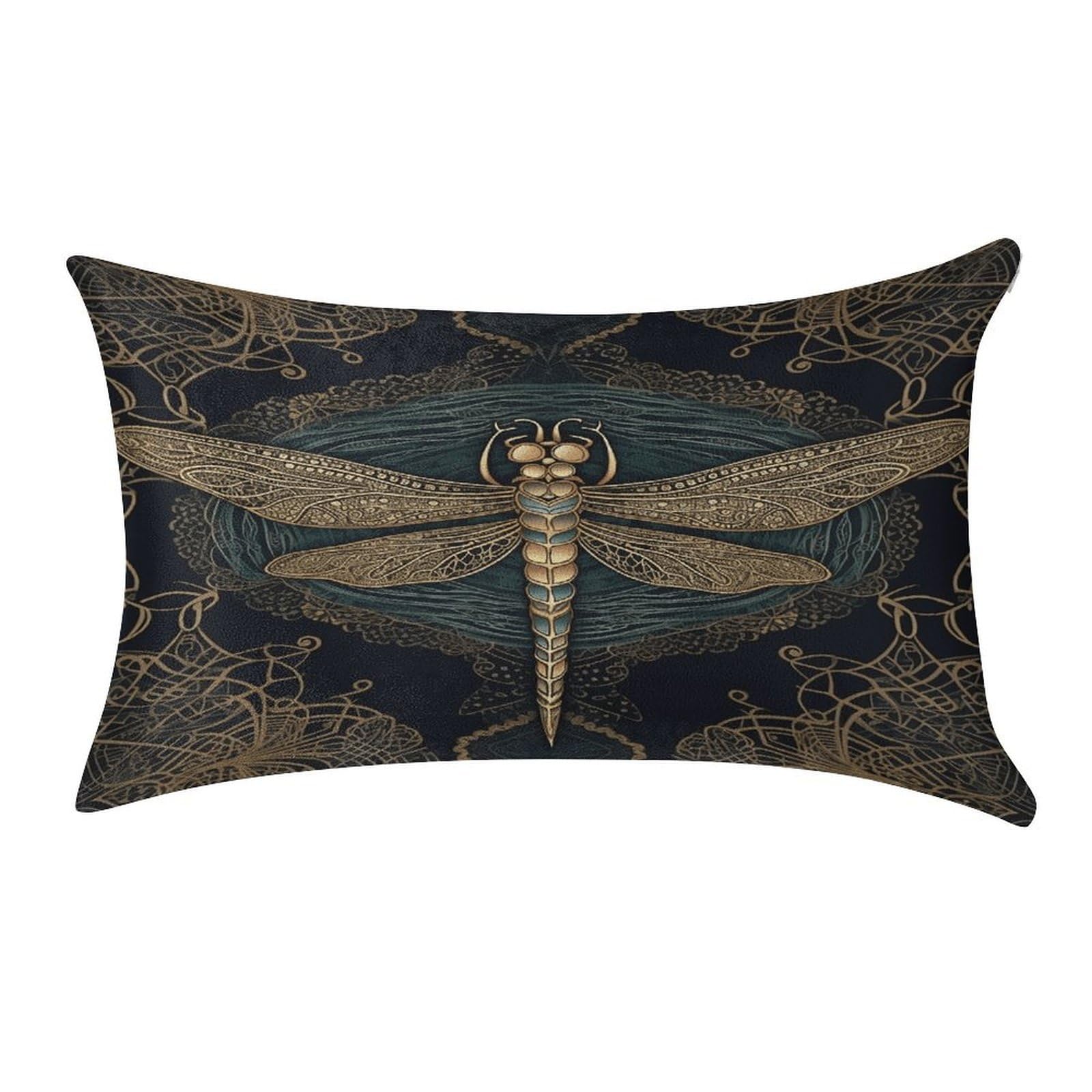 VstaDank Dragonfly Pillow Covers Rectangular Cushion Case Cozy Decorative Throw Pillowcase Luxury Lumbar Pillow Shells with Zipper Soft Velvet Pillows Shams 12 X 20 in