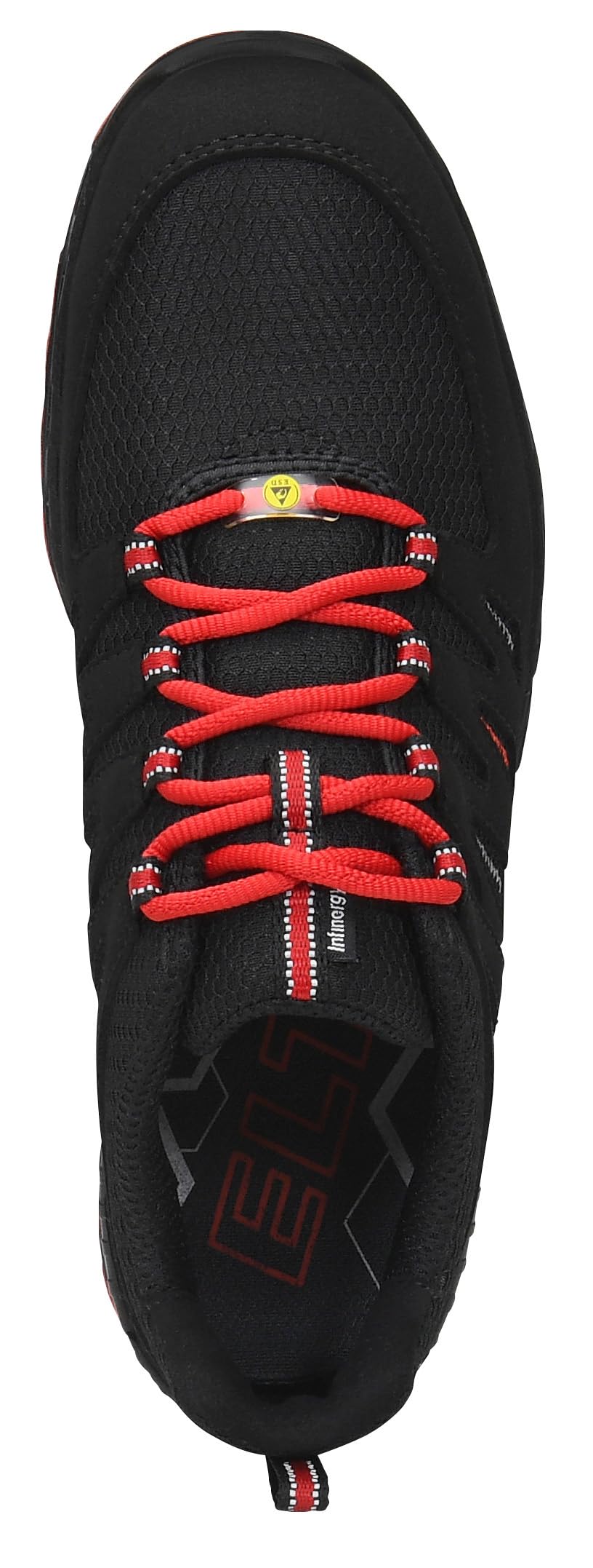 ELTEN Veiligheidsschoenen MADDOX zwart-rood Mid ESD S3, dames en heren, textiel, stalen neus, licht, sportief, zwart/rood, maat: 41