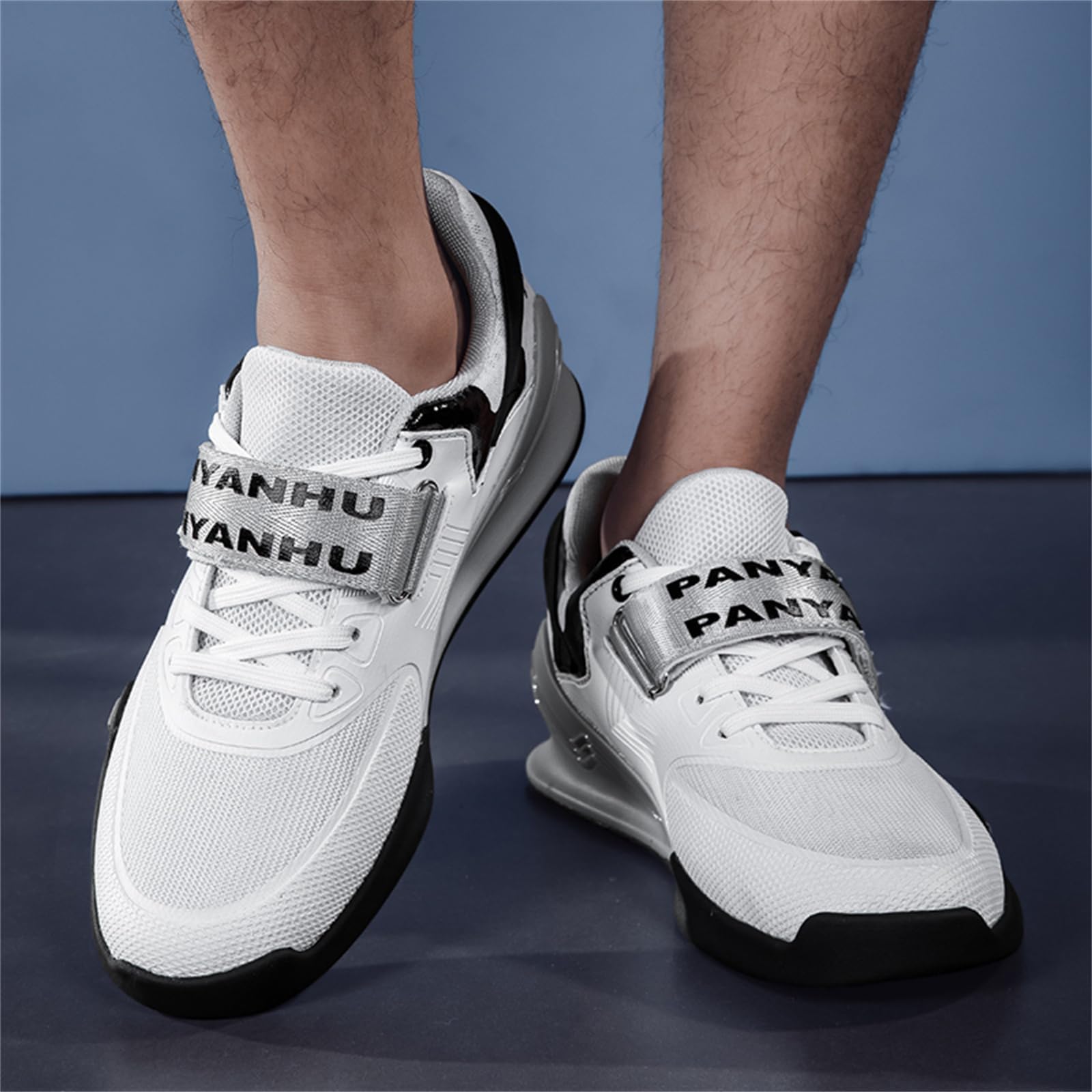 Baskets De Fitness Musculation Unisexes, Montante, Chaussures D'haltérophilie Et De Squat, Semelle en Caoutchouc Antidérapante, Chaussures De Musculation Lourde en Caoutchouc