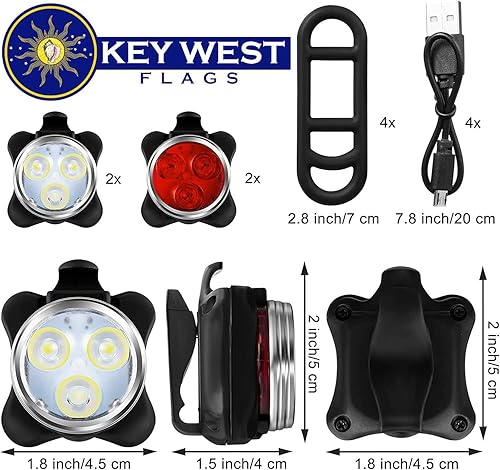 Miniatura 2 de Rechargeable LED Bike Light Sets, Super Bright Front Headlights and Rear LED Bicycle Lights, 650mah Lithium Batteries