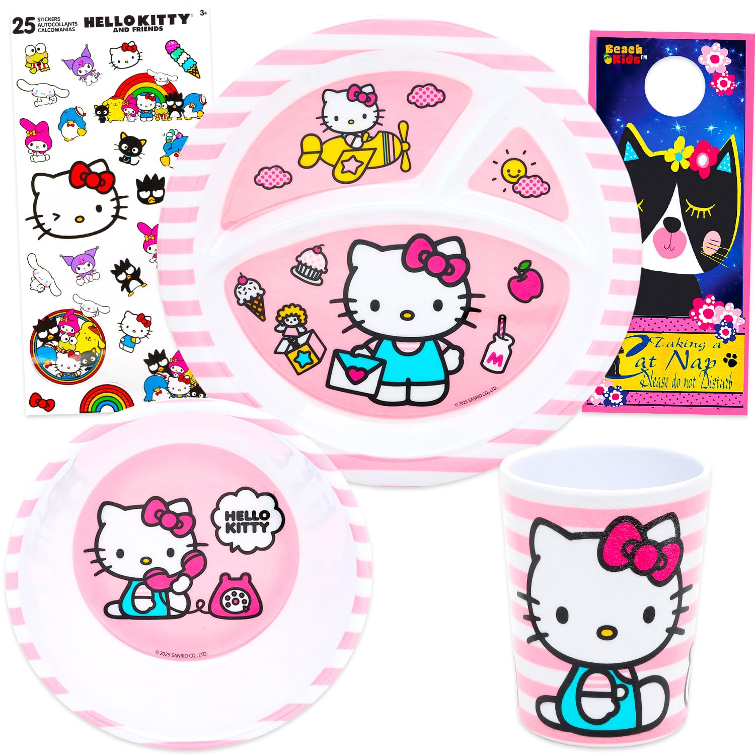 Amazon.com: Hello Kitty Dinnerware Set for Girls - Kitchen