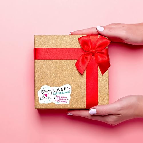 Miniatura 3 de 1.5 pulgadas Love it Let Me Know con bonitas calcomanías de diseño de cámara, calcomanías de agradecimiento, calcomanías de panadería, calcomanías