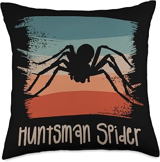 Spiders Gift For A Huntsman Spider Lover Retro Vintage Huntsman Spiders Throw Pillow, 18x18, Multicolor
