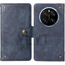 Blue Cover, Synthetic Leather, Protective TPU Silicone Cover, Leather Case, Card Storage, Buckle, Wallet Case, Notebook Type, Compatible with Honor Magic 7 Pro 6.8 inch