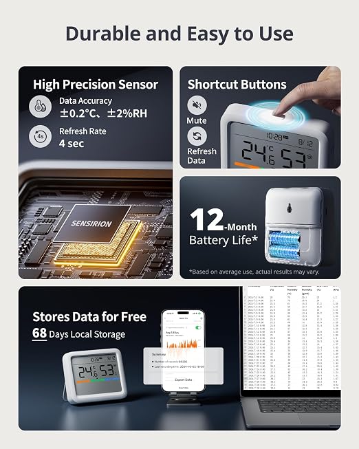 Sensor de humedad y temperatura SwitchBot Meter Pro miniatura 6