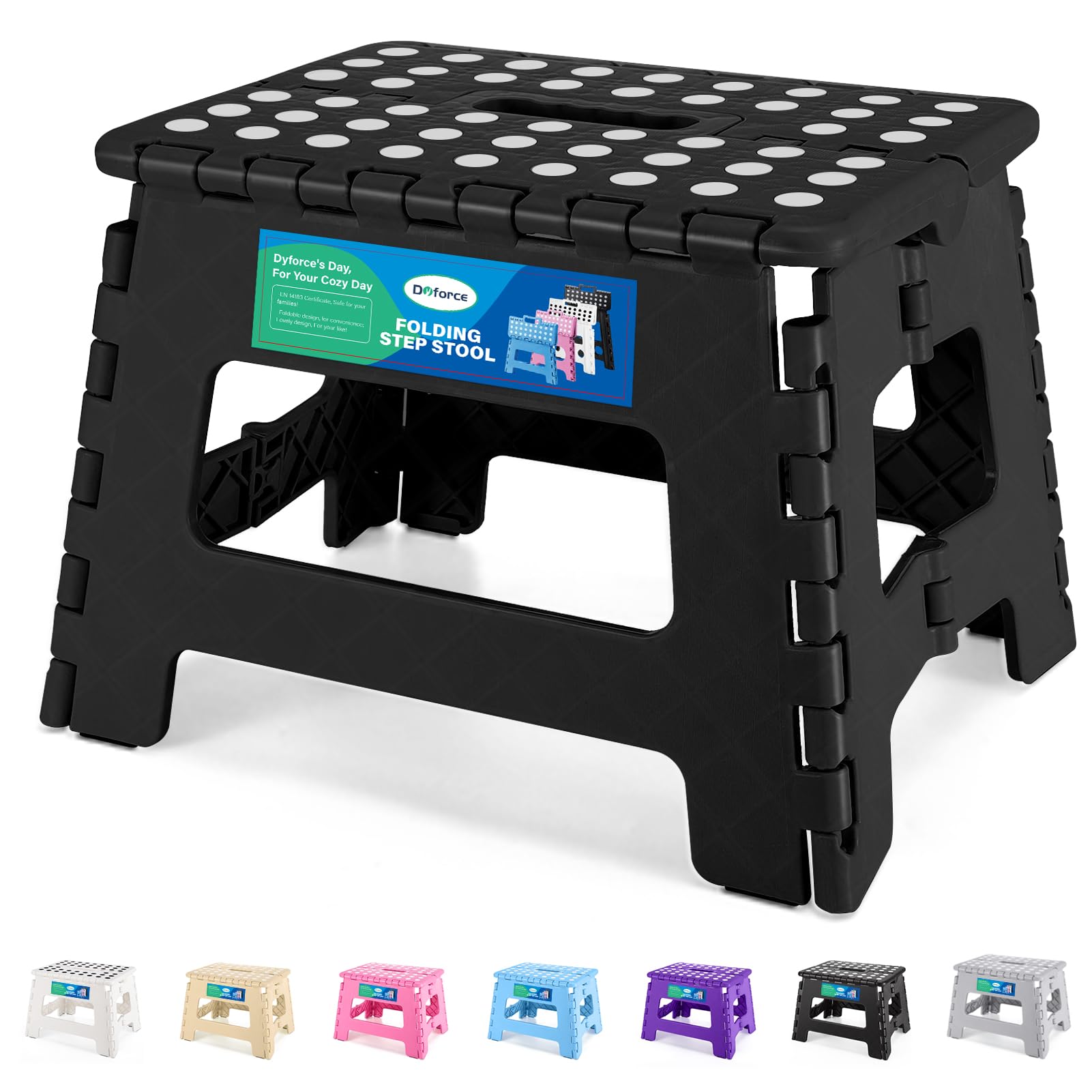 Dyforce Kids Step Stool 9 Inch, 300lbs Folding Step Stool for Toddler