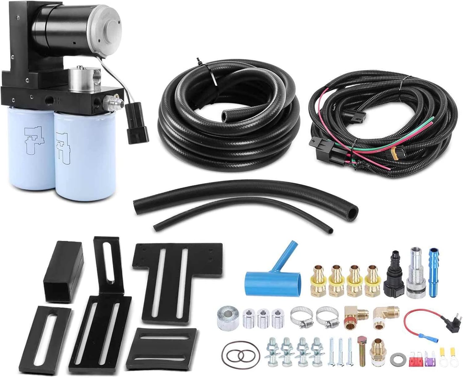 HRepair 100GPH Diesel Fuel Lift Pump System Fits For 2015-2016 Chevrolet Silverado 2500HD GMC Sierra 2500HD V8 6.6L Diesel Duramax Replace Fuel Pump System TS C12 100G TSC12100G