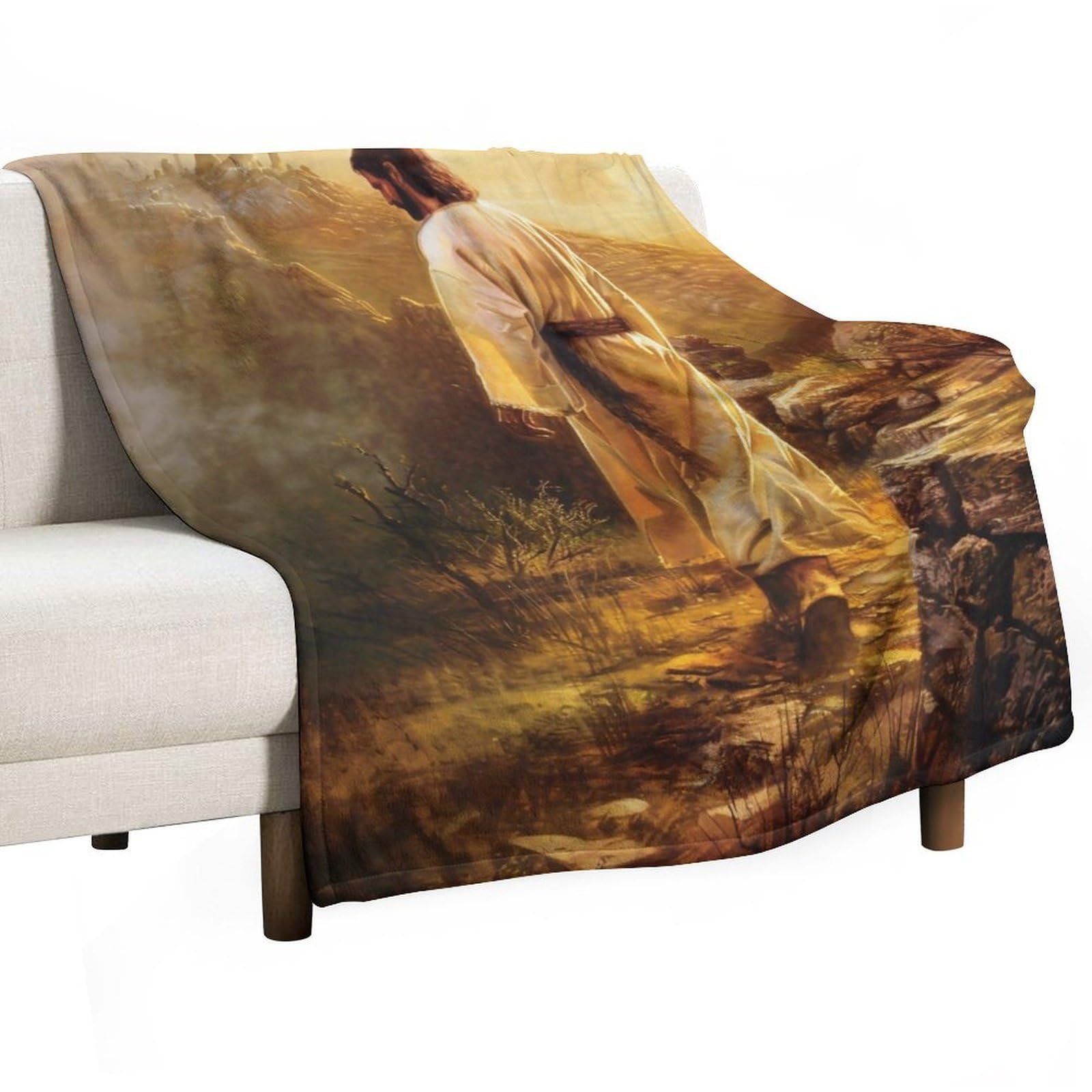 Yhgsreuoh White-Style Jesus Leaving The Tomb 02 Flannel Blankets Fleece Soft Throw Lightweight Plush Gifts For Couch, Bed, Cozy Sofa Plush, Chair, Lovers 138X175cm(55X70in)