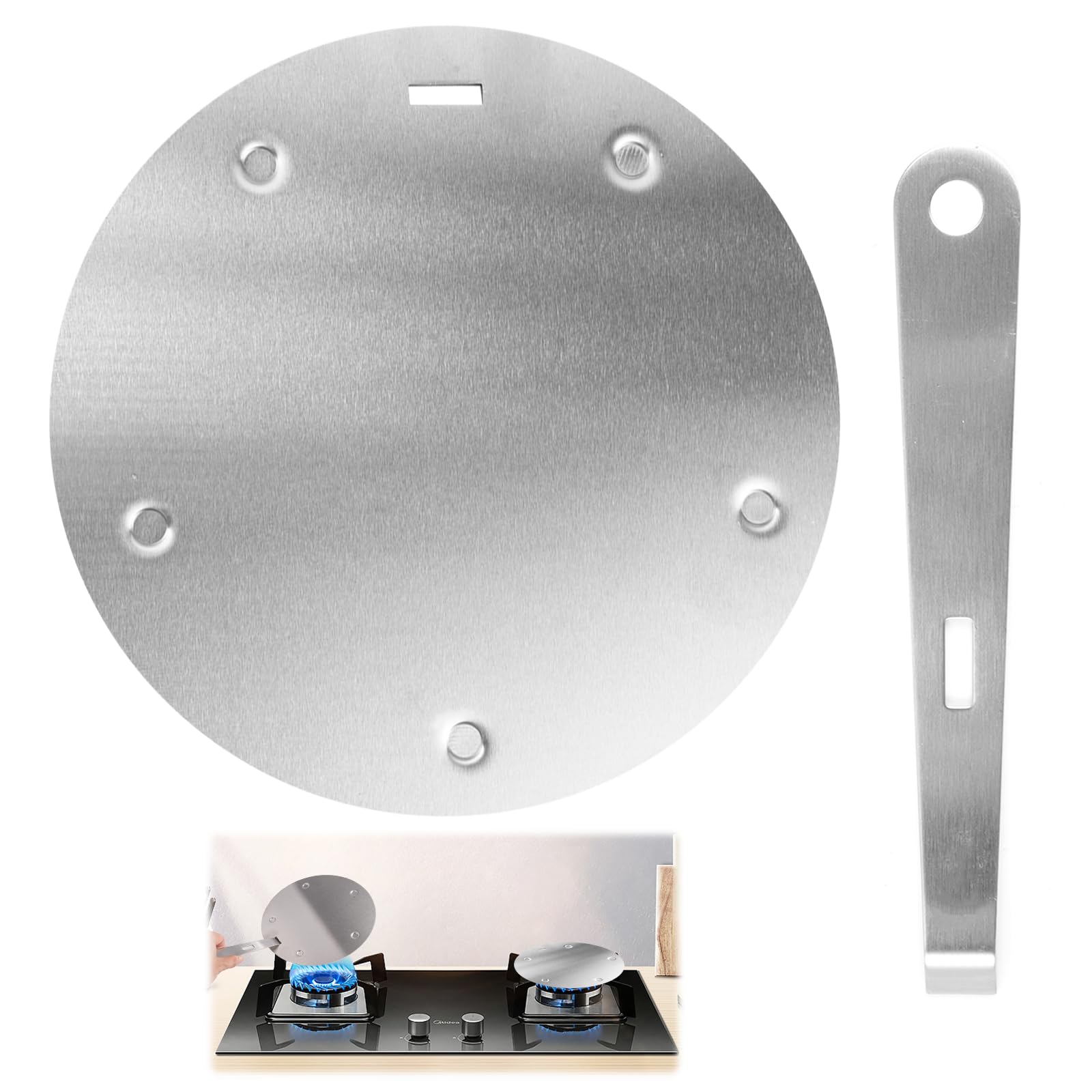 19.5 Cm Adaptador Induccion Con Mango Extraíble, Adaptador Cafetera Induccion, Adaptador Placa Induccions, Placa para Induccions Adaptador Para Utilizar Cafeteras Y Utensilios De Cocina