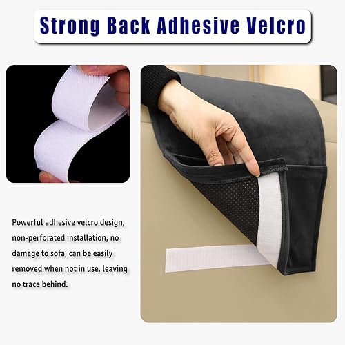 Miniatura 4 de Almohada para reposacabezas con relleno de algodón perlado, cojín antideslizante para reposacabezas reclinables, sofás y sofás de dos plazas (negro)