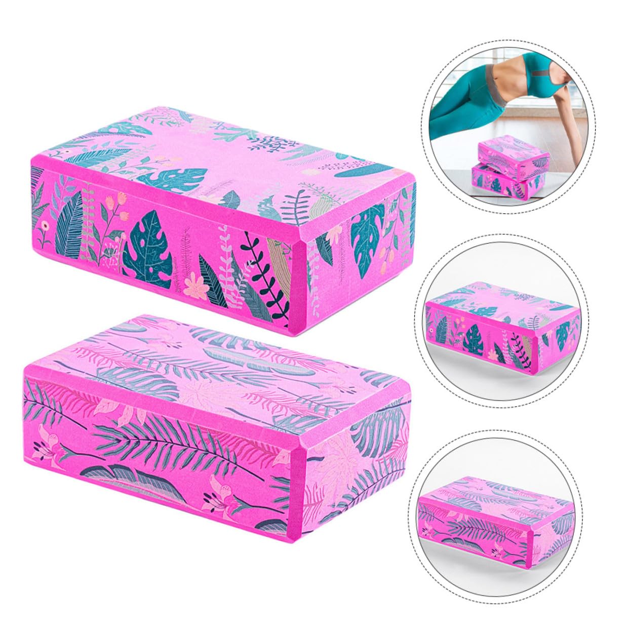 Bloques de Yoga Antideslizantes de Alta Densidad 2 Piezas para Fitness Pilates y Estiramientos Accesorios Ideales para Niñas y Ejercicios de Fortalecimiento