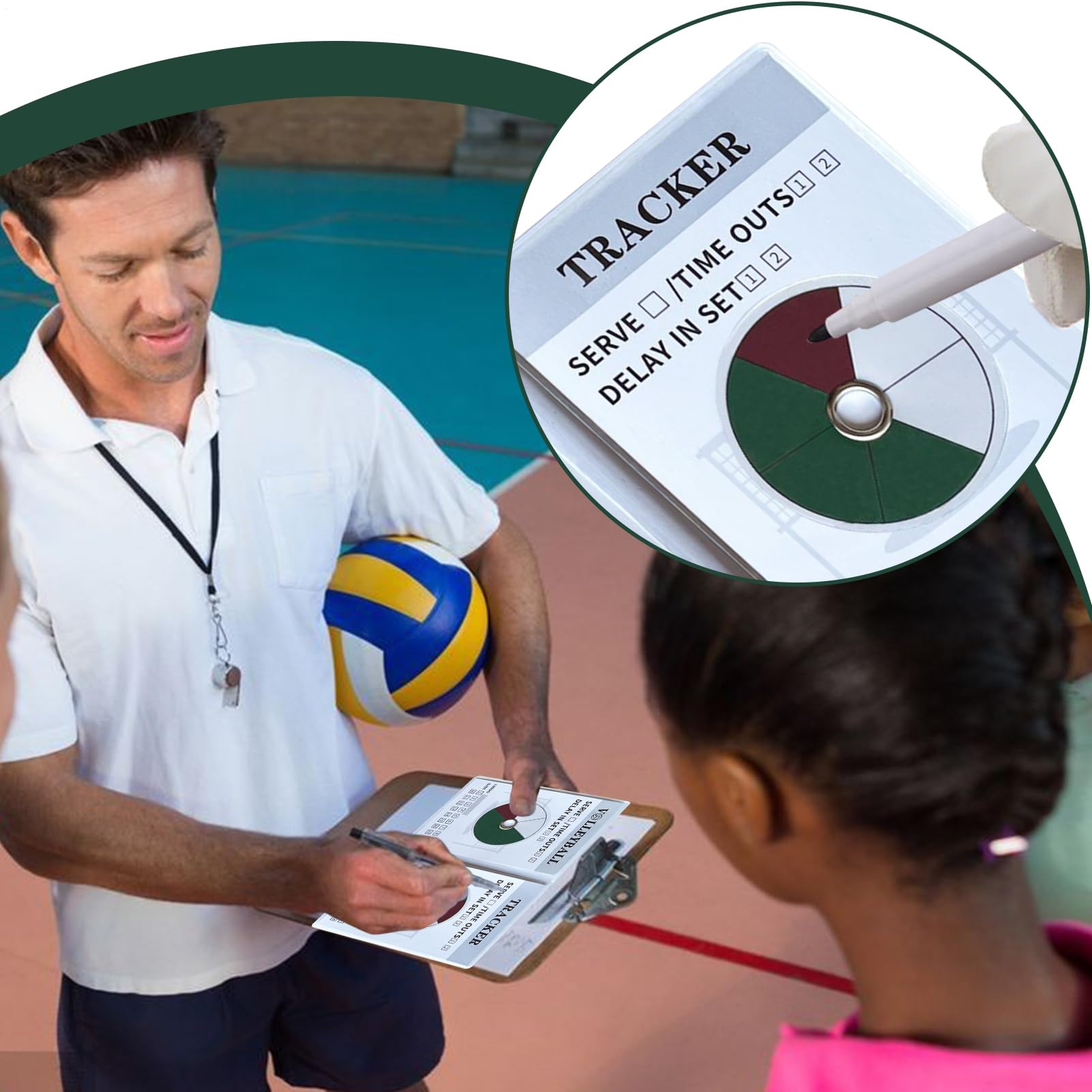 Generisch Rotazione di pallavolo Rotation Track Rad, Allenamento Pallavolo Rotation Track - Attrezzatura di Coaching Asciutto Pulibile Coaching Posizioni Sollevamento Monitoraggio Tempi E