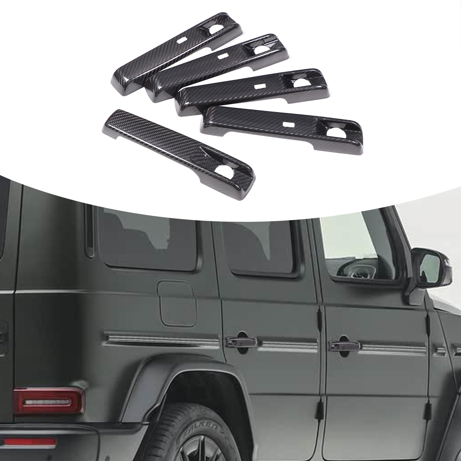 100 Real Carbon Fiber Car Door Handle Cover Protector Compatible with Mercedes Benz G Class G63 W465 2025