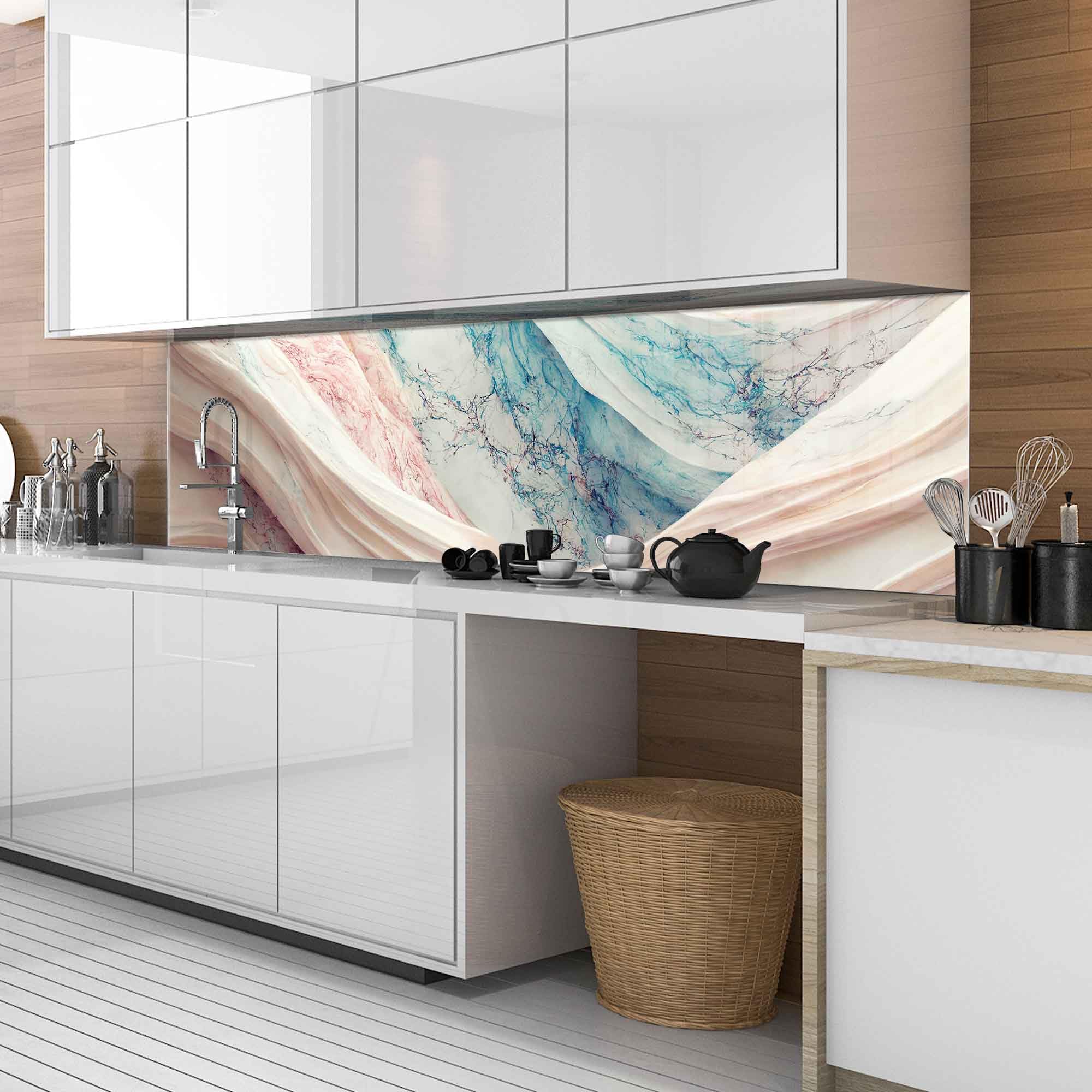 Roggmard Tempered Glass Kitchen Backsplash, Stove Back Top Cover, Splashback Tile, Kitchen Sink Cover Splash Guard, Home Wall Decor (55x27.5''(140x70cm))