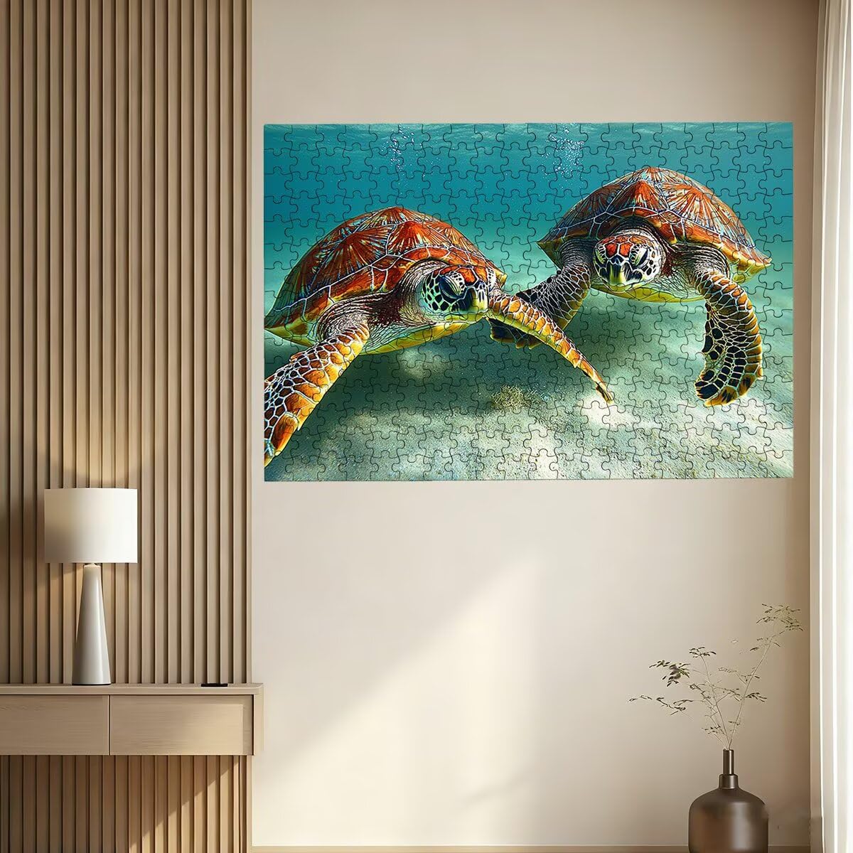 Puzzle 1500 Pieces Tortue, Puzzle 1500 Pièces Adultes Animaux, Puzzles Classiques Jeux Educatifs pour Activité Familiale, Qualité Supérieure Puzzles en Bois avec Boite pour Cadeau Femme, Decor -1644