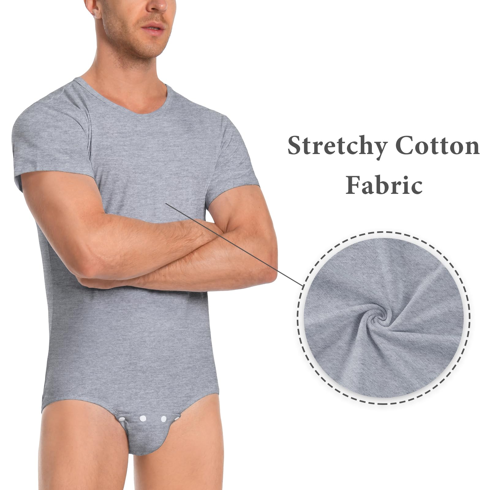 LittleForBig Grenouillère en coton pour homme – Combinaison basique à coupe décontractée