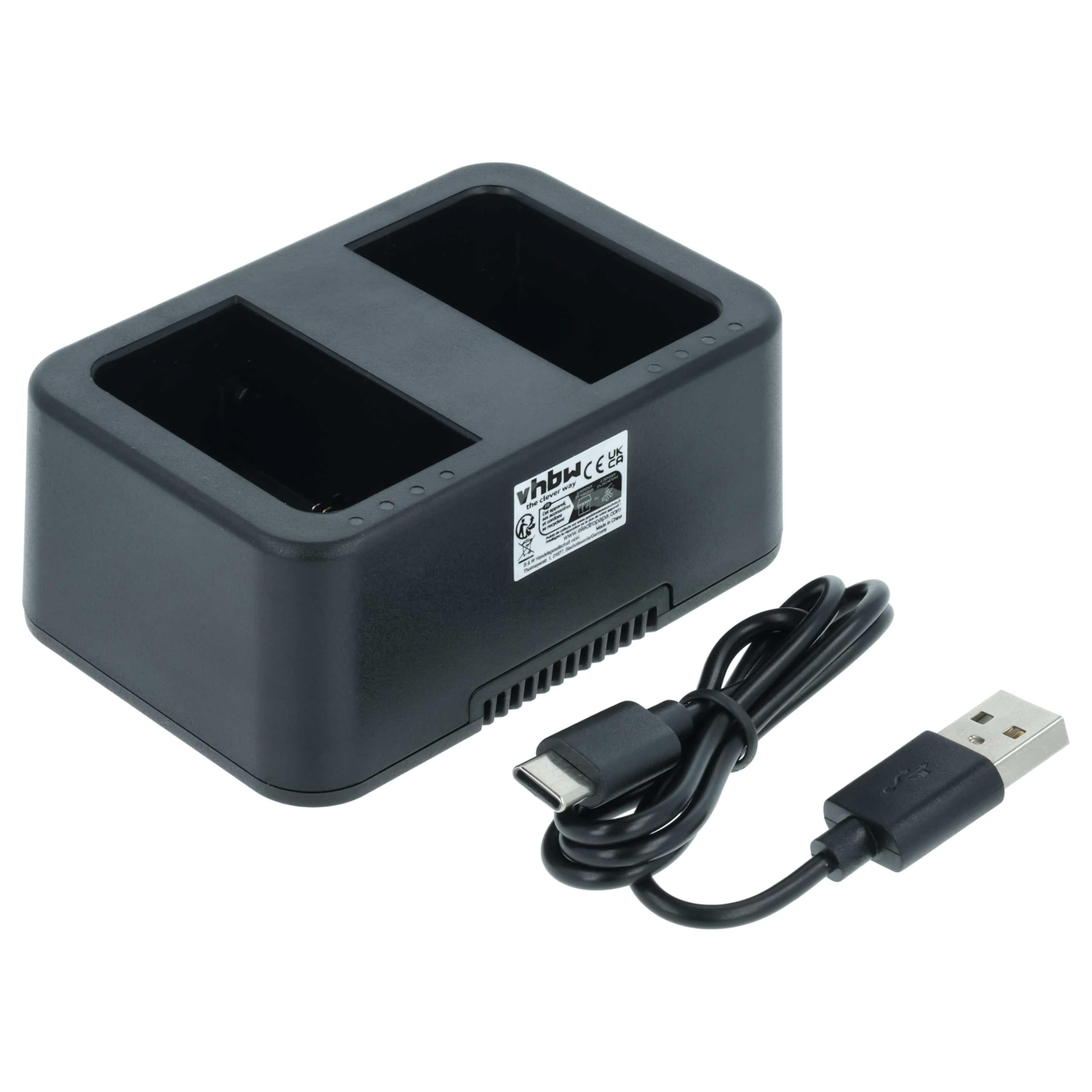 vhbw Dual USB Ladegerät kompatibel mit DJI WB37, Ronin 4D Kamera/Akku - Ladeschale