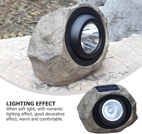 Miniatura 7 de BESPORTBLE Lámpara de piedra solar para exteriores, luces decorativas para exteriores, focos LED, luces solares de tierra, paisaje, luces de roca