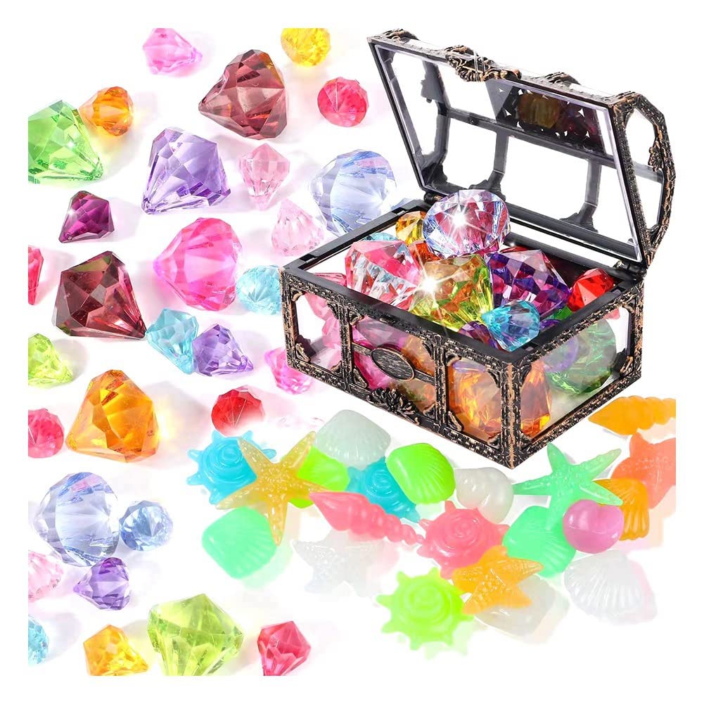 10 Gemme Subacquee Per Piscina – Diamanti Acrilici Colorati Da Immersione, 43 E 42 Mm, Per Caccia Al Tesoro, Giocattoli Per Bambini 4-8 Anni